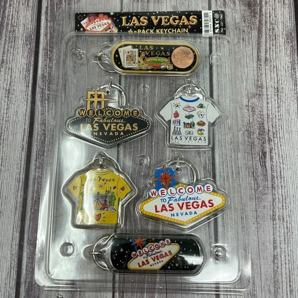 Las Vegas Keychain 6 Pack Welcome to‎ Vegas Casino Signs